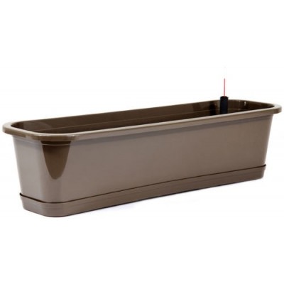 Blumenkasten mit Wasserspeicher und Untersetzer