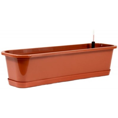 Blumenkasten mit Wasserspeicher und Untersetzer