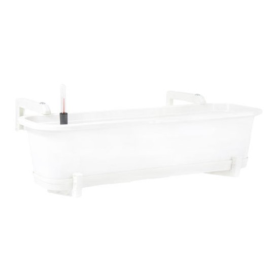 Blumenkasten mit Wasserspeicher, Untersetzer und Halterungs-Set