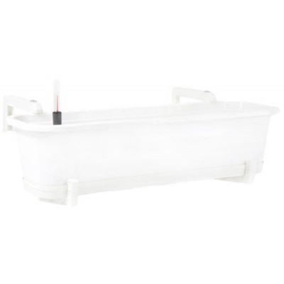 Blumenkasten mit Wasserspeicher, Untersetzer und Halterungs-Set