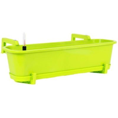 Blumenkasten mit Wasserspeicher, Untersetzer und Halterungs-Set