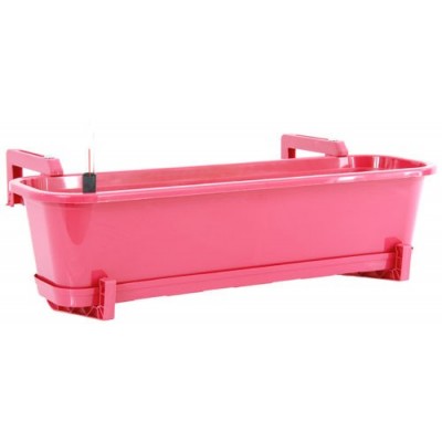 Blumenkasten mit Wasserspeicher, Untersetzer und Halterungs-Set