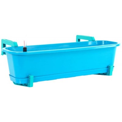 Blumenkasten mit Wasserspeicher, Untersetzer und Halterungs-Set