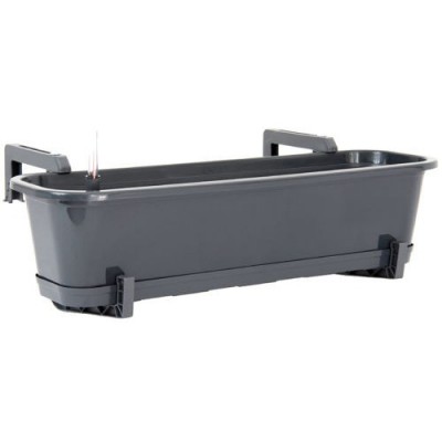 Blumenkasten mit Wasserspeicher, Untersetzer und Halterungs-Set