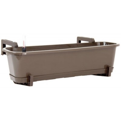 Blumenkasten mit Wasserspeicher, Untersetzer und Halterungs-Set