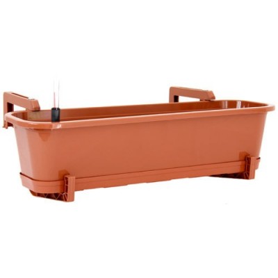 Blumenkasten mit Wasserspeicher, Untersetzer und Halterungs-Set