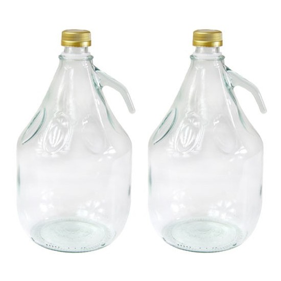 2 Stück 3 L Gärballon Weinballon Glasflasche Glasballon mit Schraubverschluß