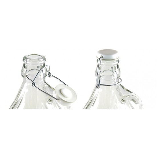 2 Stück 5L Weinballon Glasballon gut schließbarer Bügelverschluss Glasflasche