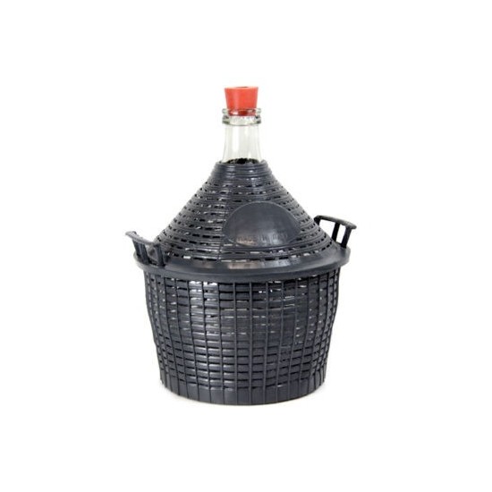 Weinballon mit Kunststoffkorb + Gummistopfen Glasflasche Glasballon15 L