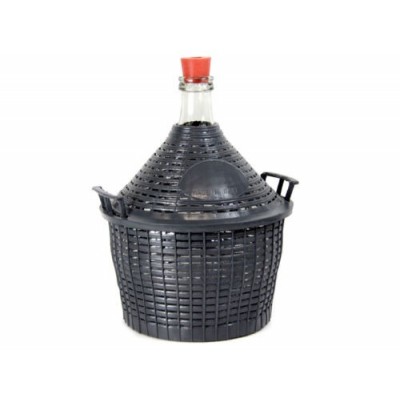 Weinballon mit Kunststoffkorb + Gummistopfen Glasflasche Glasballon15 L