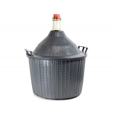 Weinballon mit Kunststoffkorb + Gummistopfen Glasflasche Glasballon 54 L