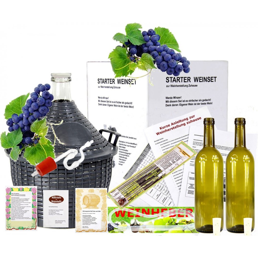 Starterset -Mach Wein selbst komplettes Weinset Wein selbermachen Weinballon Neu
