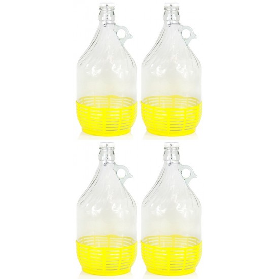 4 Stück 5L Weinballon Glasballon gut schließbarer Bügelverschluss Glasflasche