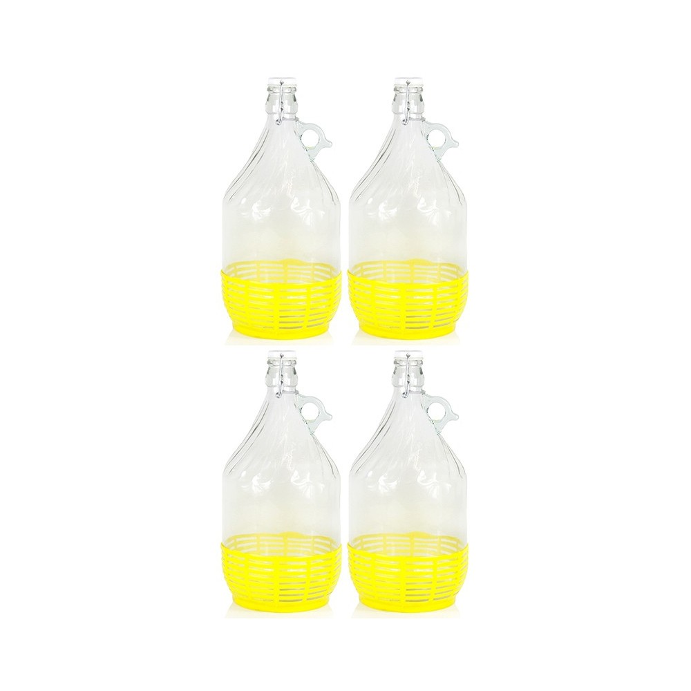 4 Stück 5L Weinballon Glasballon gut schließbarer Bügelverschluss Glasflasche